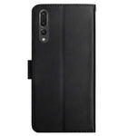 For Huawei P20 Pro Wallet Sturdy Stand Solid Color Genuine Leather Nappa Texture Magnetic Closure Stand Wallet Case Flip Phone Shell