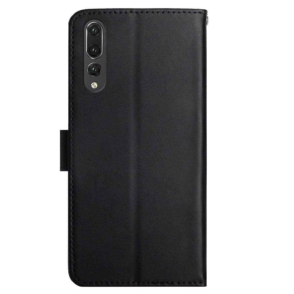 For Huawei P20 Pro Wallet Sturdy Stand Solid Color Genuine Leather Nappa Texture Magnetic Closure Stand Wallet Case Flip Phone Shell