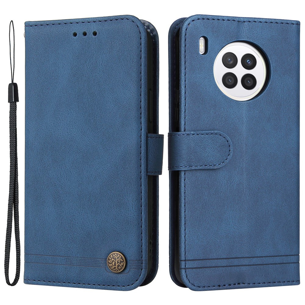 For Honor 50 Lite / Huawei nova 8i Leather Wallet Cases Skin Touch Phone Cover Stand with Strap