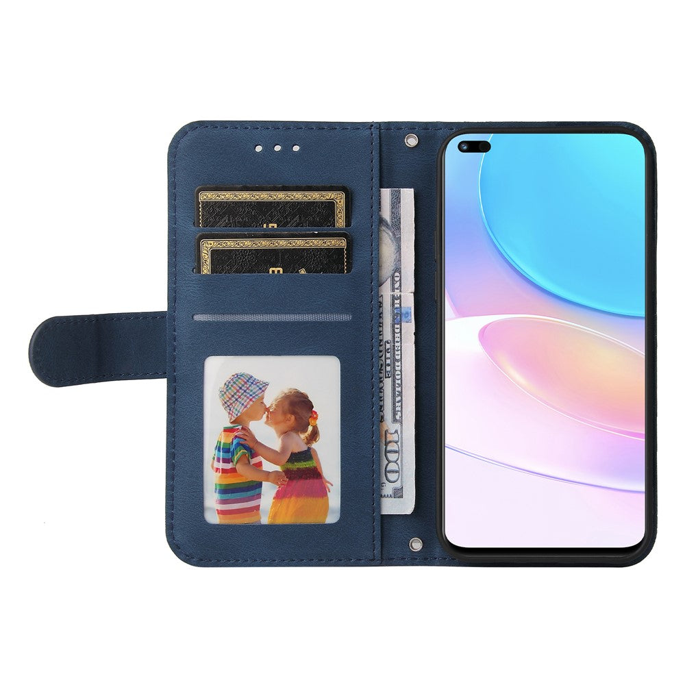 For Honor 50 Lite / Huawei nova 8i Leather Wallet Cases Skin Touch Phone Cover Stand with Strap