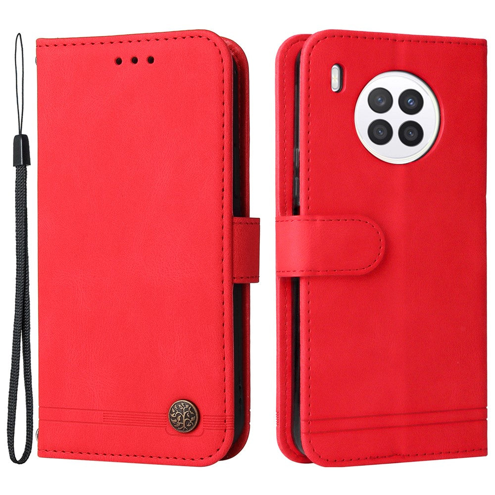 For Honor 50 Lite / Huawei nova 8i Leather Wallet Cases Skin Touch Phone Cover Stand with Strap