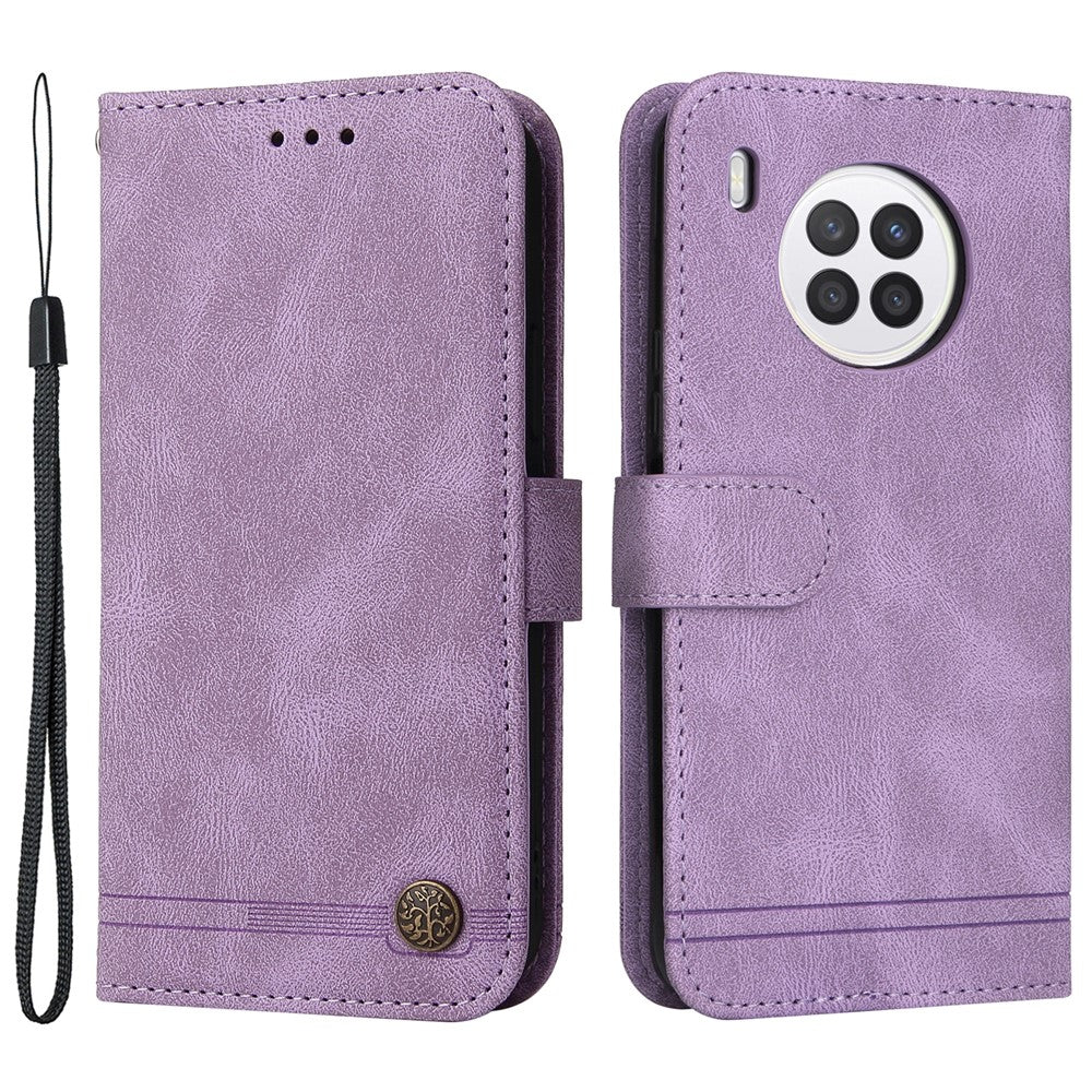 For Honor 50 Lite / Huawei nova 8i Leather Wallet Cases Skin Touch Phone Cover Stand with Strap