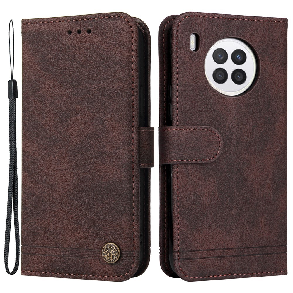 For Honor 50 Lite / Huawei nova 8i Leather Wallet Cases Skin Touch Phone Cover Stand with Strap