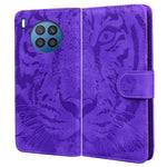 Tiger Pattern Imprinted Horizontal Flip PU Leather Case Magnetic Clasp Stand Wallet Phone Cover for Huawei nova 8i / Honor 50 Lite