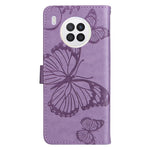 For Huawei nova 8i / Honor 50 Lite Wallet Case Floral Butterfly Imprinted Leather Phone Cover Stand