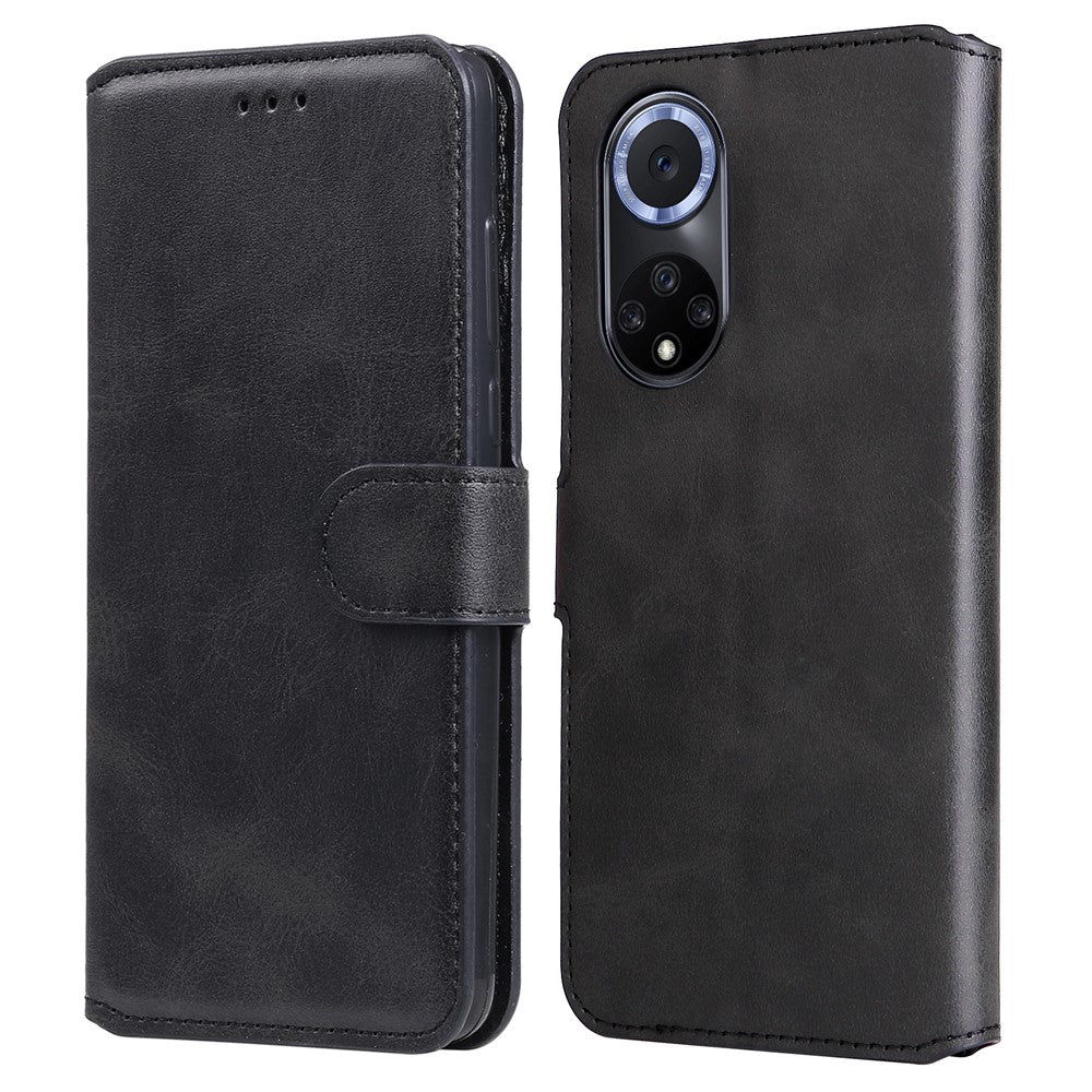 Impact-resistant Wallet Stand PU Leather + TPU Magnetic Clasp Phone Cover Case for Huawei nova 9/Honor 50