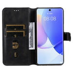 Impact-resistant Wallet Stand PU Leather + TPU Magnetic Clasp Phone Cover Case for Huawei nova 9/Honor 50