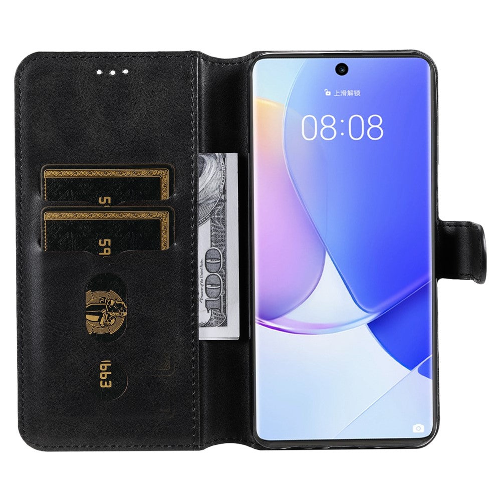 Impact-resistant Wallet Stand PU Leather + TPU Magnetic Clasp Phone Cover Case for Huawei nova 9/Honor 50