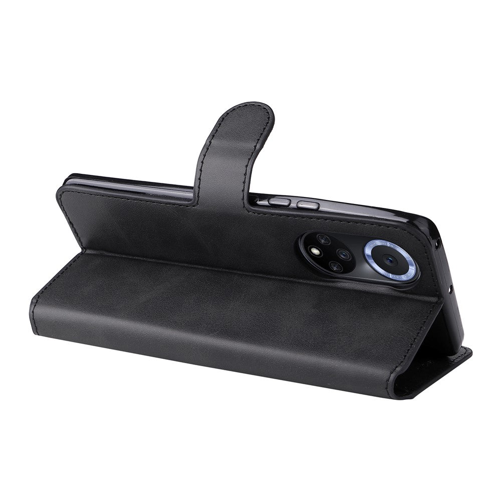 Impact-resistant Wallet Stand PU Leather + TPU Magnetic Clasp Phone Cover Case for Huawei nova 9/Honor 50