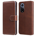 Impact-resistant Wallet Stand PU Leather + TPU Magnetic Clasp Phone Cover Case for Huawei nova 9/Honor 50