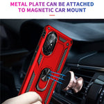 Rotary Ring Holder Kickstand PC + TPU Dual-layer Hybrid Phone Cover with Built-in Metal Sheet for Huawei nova 8 5G