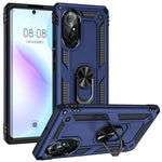 Rotary Ring Holder Kickstand PC + TPU Dual-layer Hybrid Phone Cover with Built-in Metal Sheet for Huawei nova 8 5G