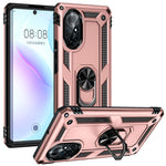 Rotary Ring Holder Kickstand PC + TPU Dual-layer Hybrid Phone Cover with Built-in Metal Sheet for Huawei nova 8 5G