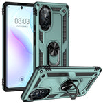 Rotary Ring Holder Kickstand PC + TPU Dual-layer Hybrid Phone Cover with Built-in Metal Sheet for Huawei nova 8 5G