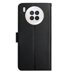 Anti-scratch Genuine Leather Nappa Texture Flip Phone Covering Phone Case Magnetic Closure Stand Wallet for Huawei nova 8i / Honor 50 Lite