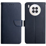 Anti-scratch Genuine Leather Nappa Texture Flip Phone Covering Phone Case Magnetic Closure Stand Wallet for Huawei nova 8i / Honor 50 Lite