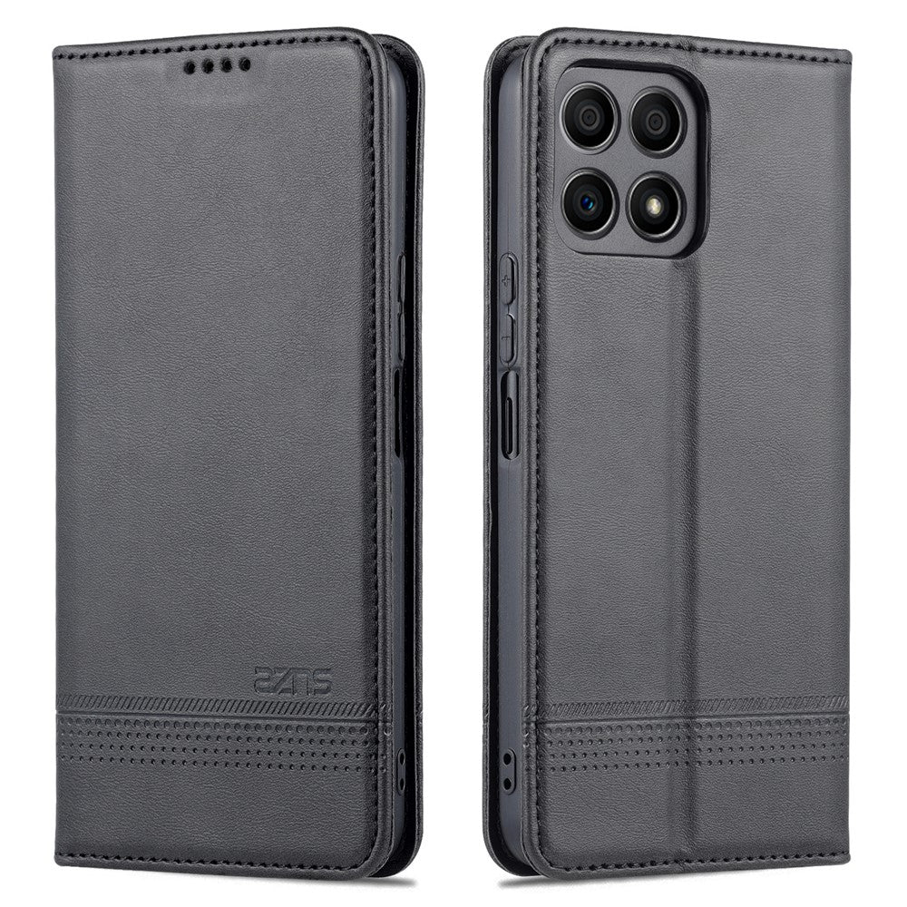 AZNS Magnetic Auto-absorbed Wallet Stand Design PU Leather Shockproof Phone Cover Case for Honor X30i