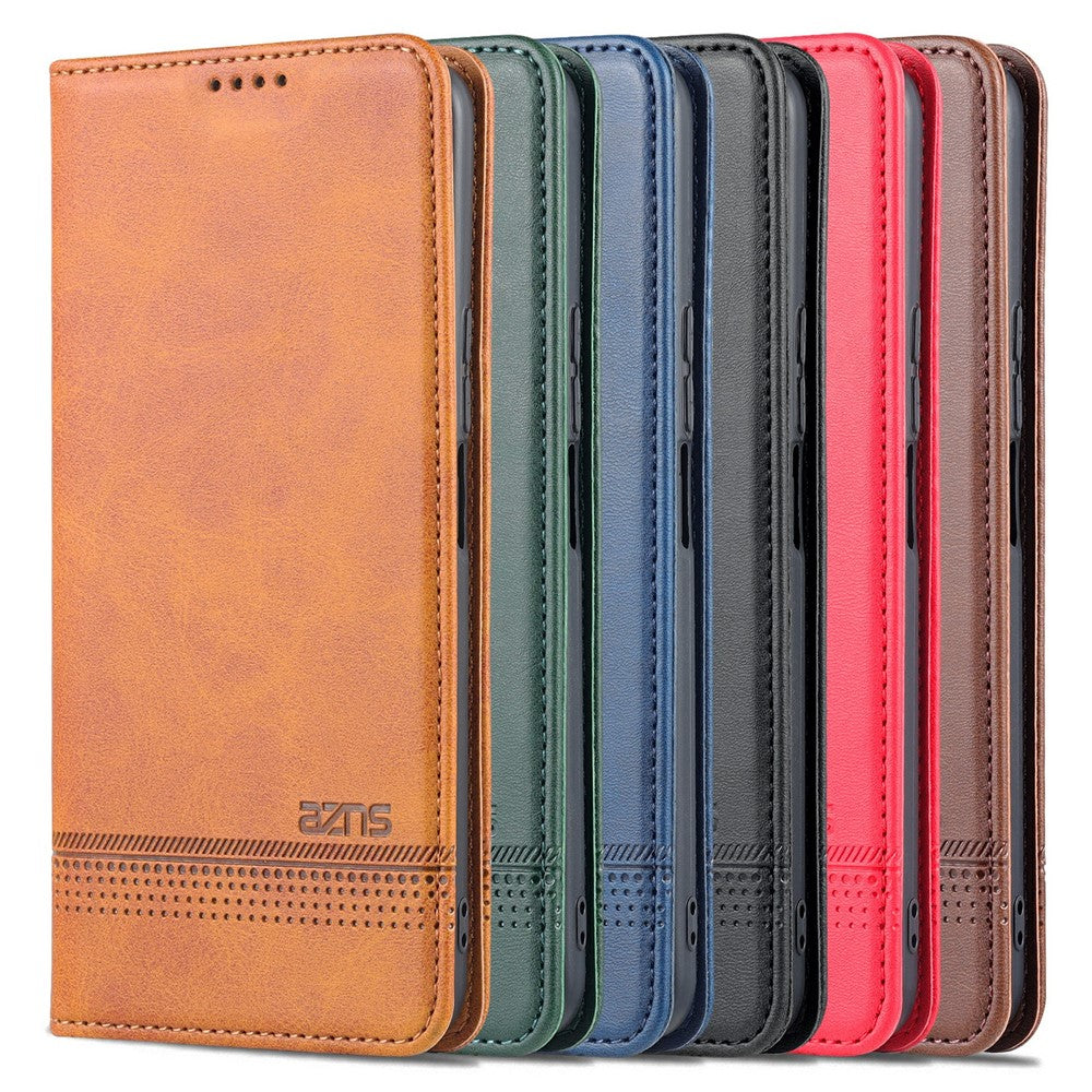 AZNS Magnetic Auto-absorbed Wallet Stand Design PU Leather Shockproof Phone Cover Case for Honor X30i