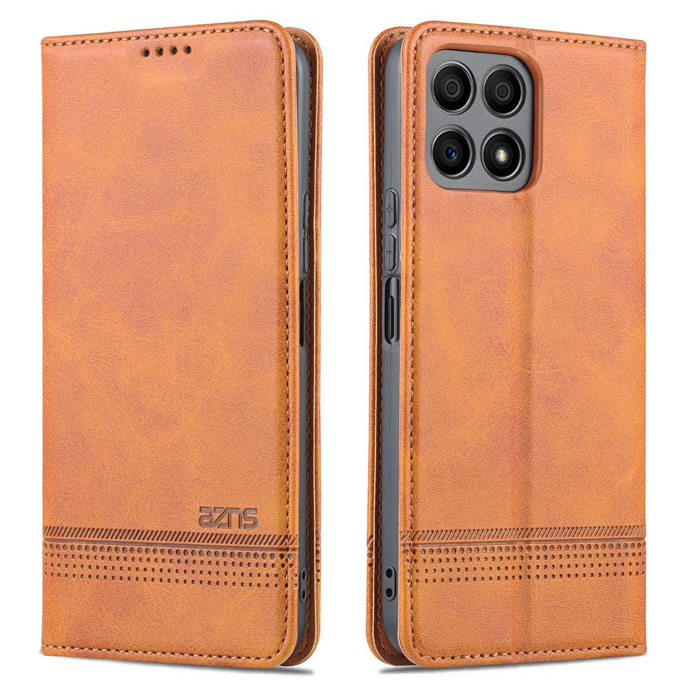 AZNS Magnetic Auto-absorbed Wallet Stand Design PU Leather Shockproof Phone Cover Case for Honor X30i