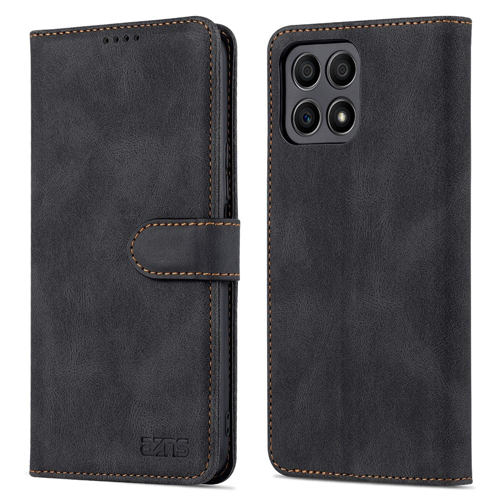 AZNS Magnetic Closure PU Leather Flip Wallet Case Stand Shockproof TPU Inner Shell Phone Cover for Honor X30i
