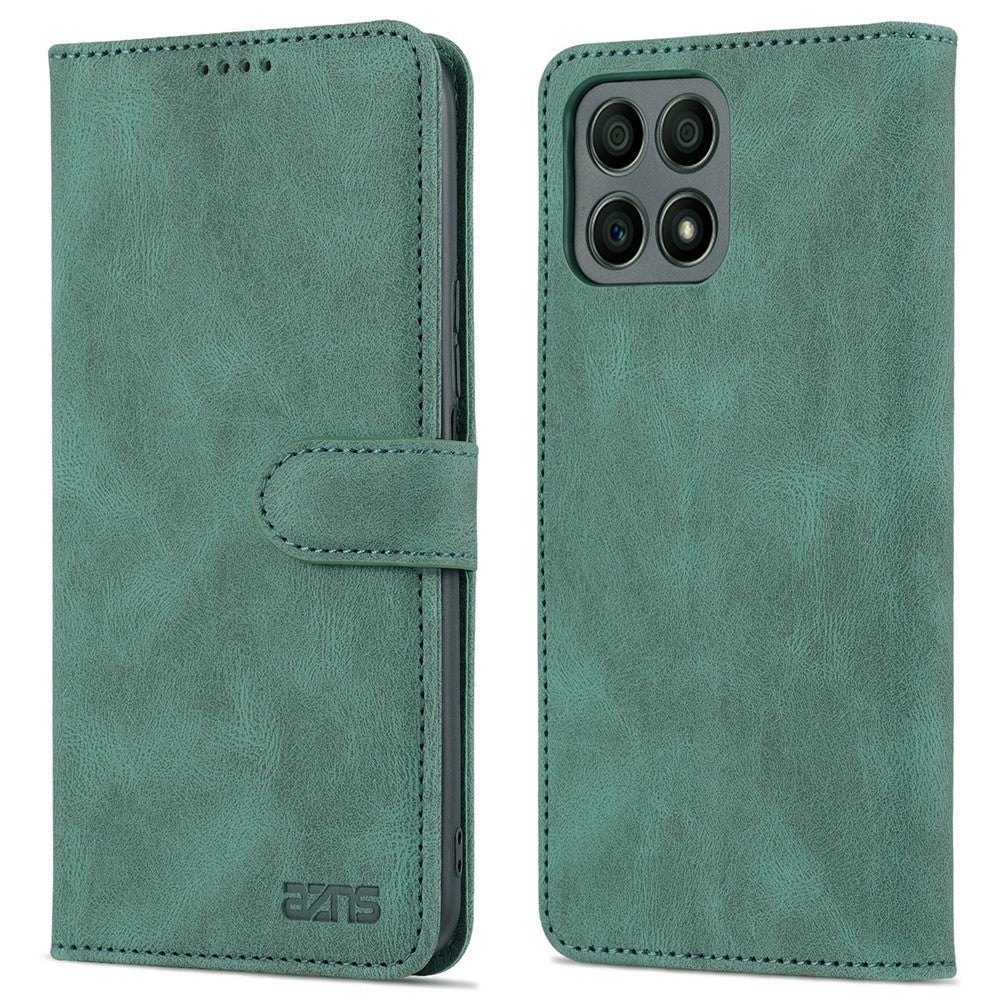 AZNS Magnetic Closure PU Leather Flip Wallet Case Stand Shockproof TPU Inner Shell Phone Cover for Honor X30i