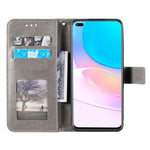 Imprinted Mandala Flower Full Protection PU Leather + Soft TPU Stand Wallet Phone Case with Strap for Huawei nova 8i