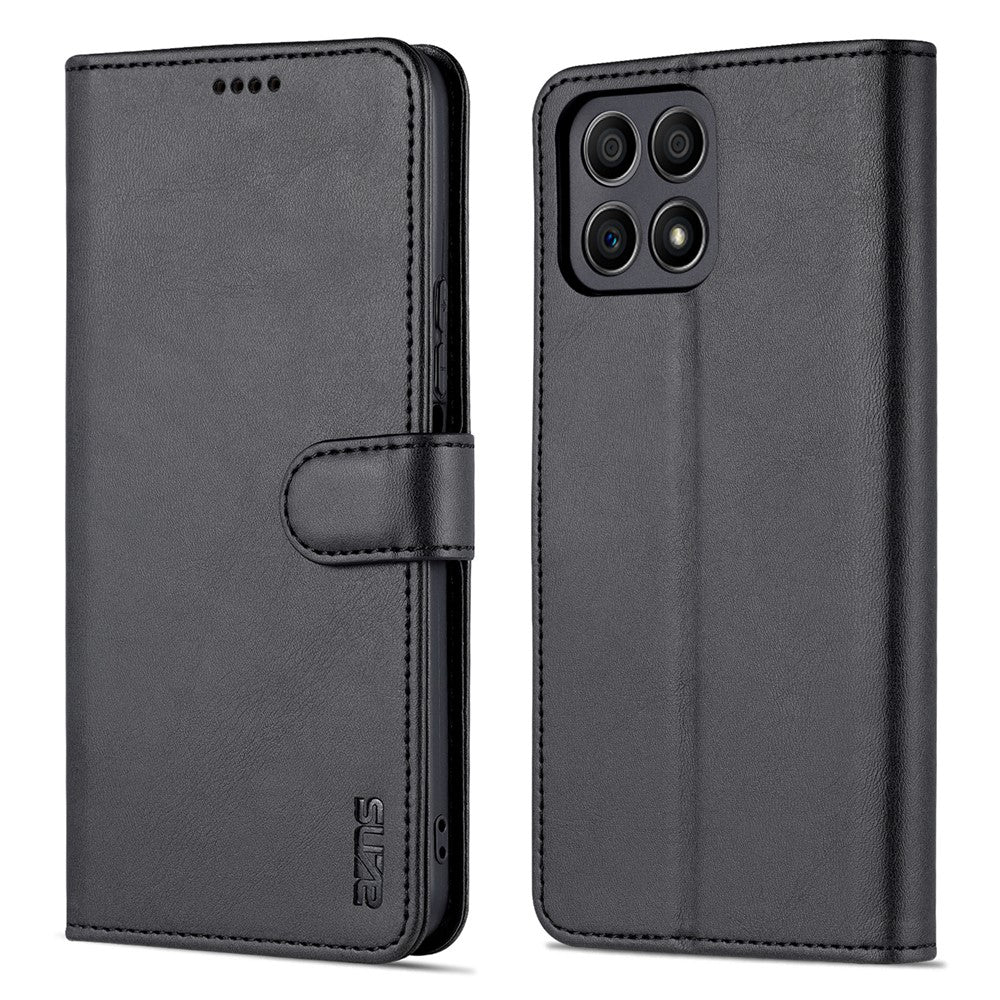AZNS PU Leather Wallet Stand Anti-fall Shockproof Protective Phone Case Cover for Honor X30i