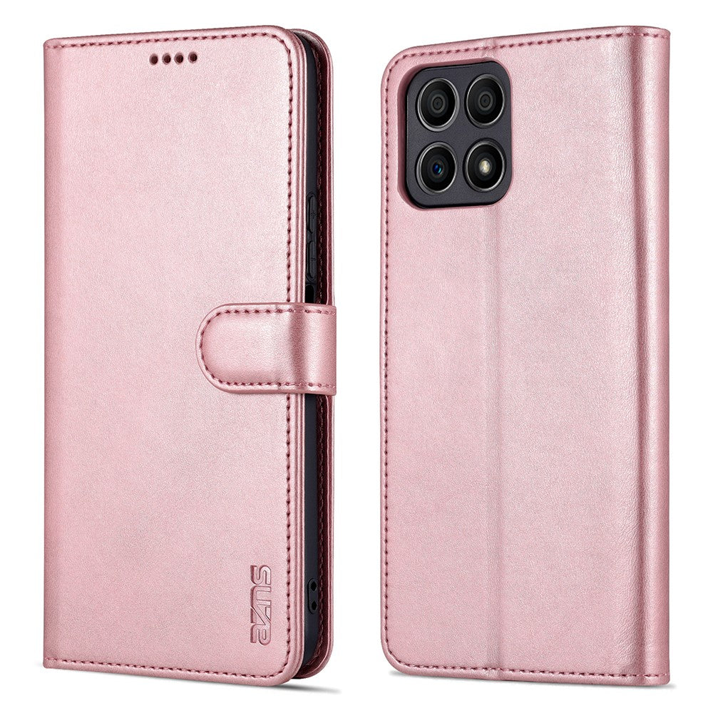 AZNS PU Leather Wallet Stand Anti-fall Shockproof Protective Phone Case Cover for Honor X30i