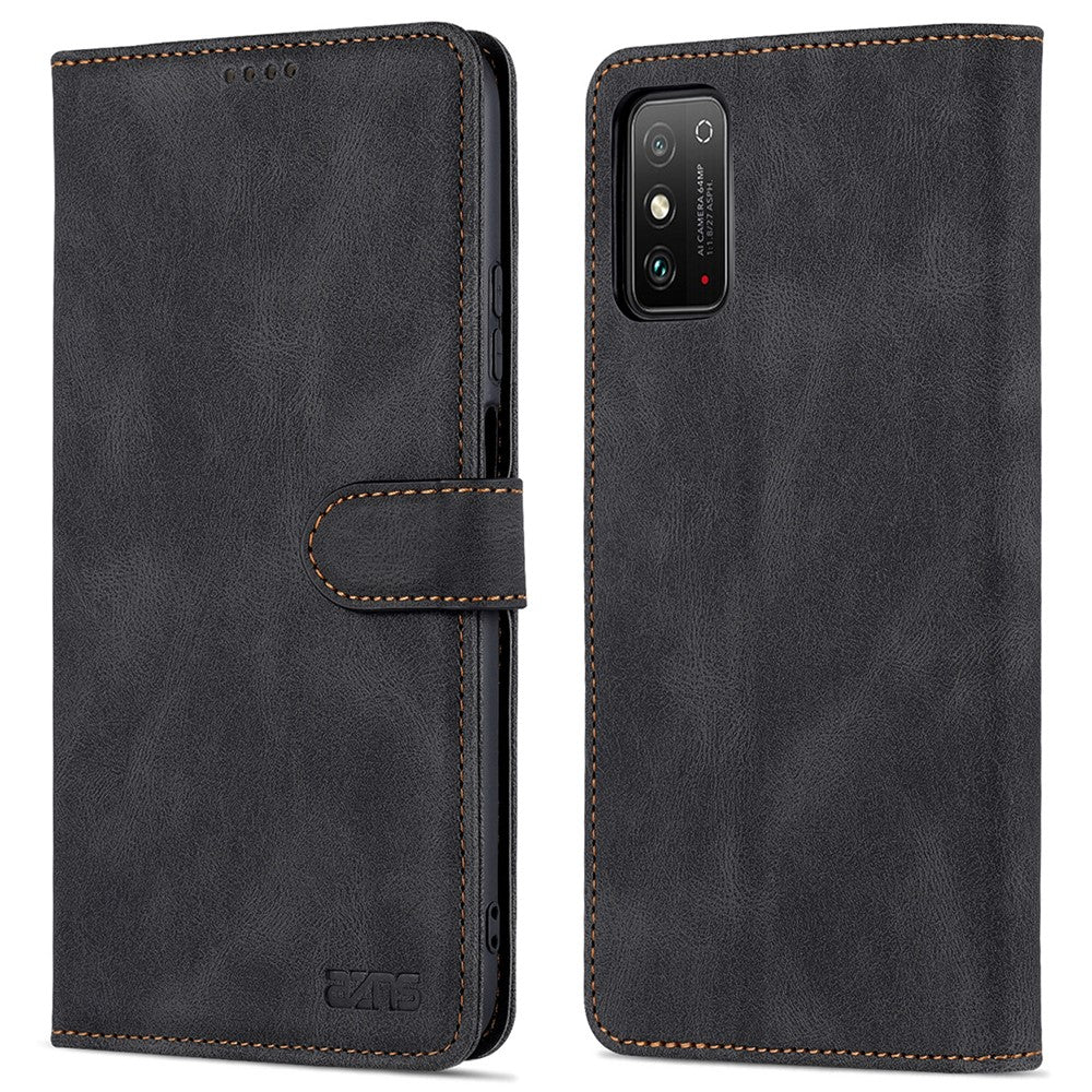 AZNS All-round Protection PU Leather Wallet Stand Shockproof Phone Case Cover for Honor X30 Max