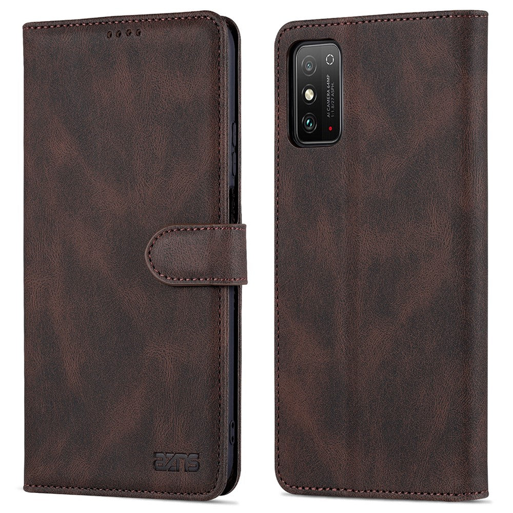 AZNS All-round Protection PU Leather Wallet Stand Shockproof Phone Case Cover for Honor X30 Max