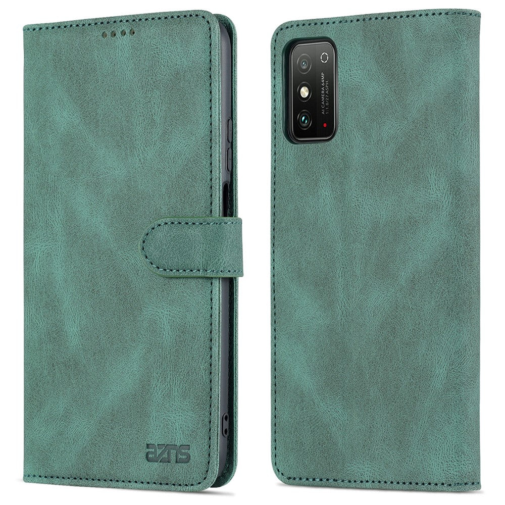 AZNS All-round Protection PU Leather Wallet Stand Shockproof Phone Case Cover for Honor X30 Max