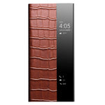 QIALINO Auto Wake/Sleep Ultra-slim Crocodile Texture Genuine Leather View Window Phone Case Shell for Huawei P50