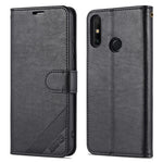 AZNS Textured PU Leather Wallet Case Inner TPU Magnetic Protective Flip Cover with Stand Function for Huawei Enjoy 20e