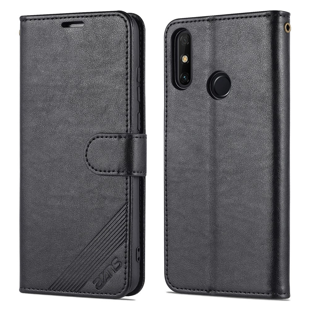 AZNS Textured PU Leather Wallet Case Inner TPU Magnetic Protective Flip Cover with Stand Function for Huawei Enjoy 20e