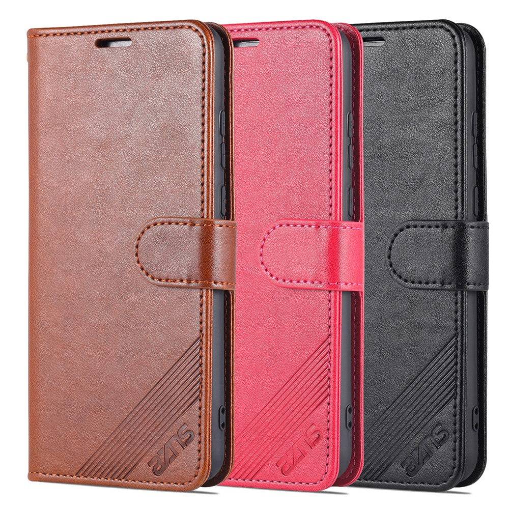 AZNS Textured PU Leather Wallet Case Inner TPU Magnetic Protective Flip Cover with Stand Function for Huawei Enjoy 20e