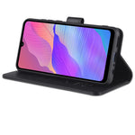 AZNS Textured PU Leather Wallet Case Inner TPU Magnetic Protective Flip Cover with Stand Function for Huawei Enjoy 20e