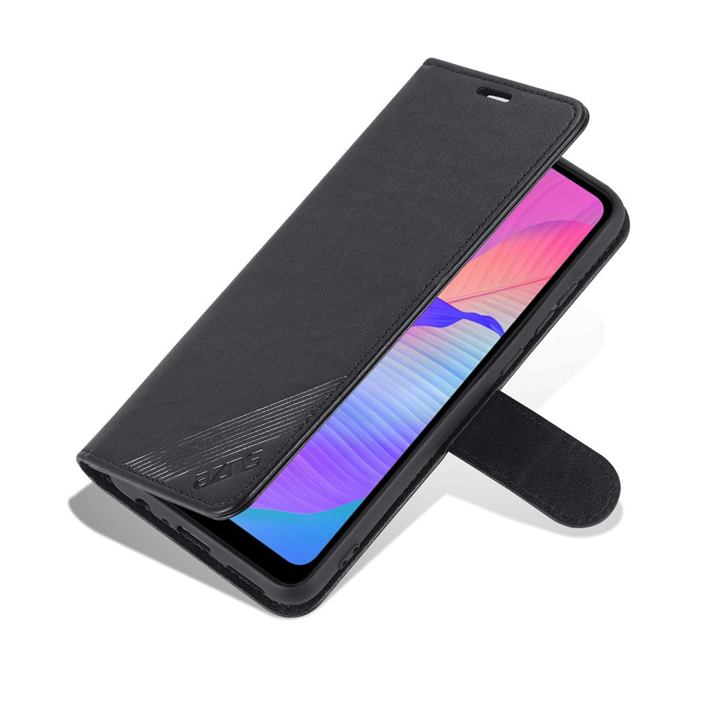 AZNS Textured PU Leather Wallet Case Inner TPU Magnetic Protective Flip Cover with Stand Function for Huawei Enjoy 20e