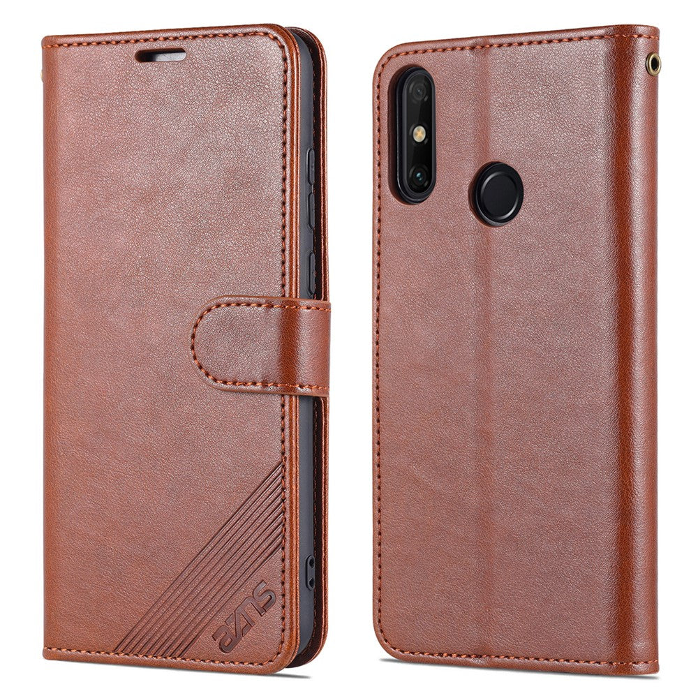 AZNS Textured PU Leather Wallet Case Inner TPU Magnetic Protective Flip Cover with Stand Function for Huawei Enjoy 20e