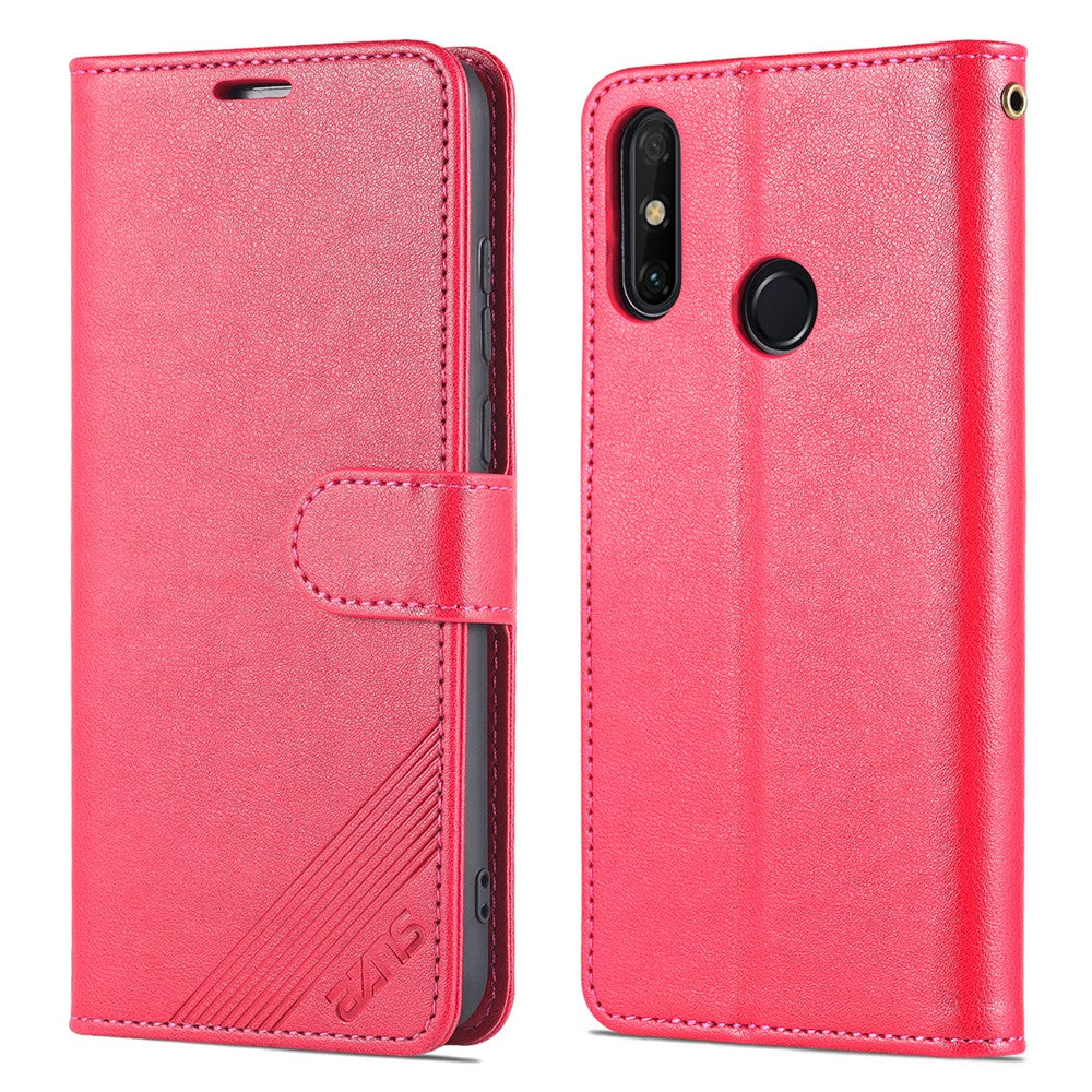 AZNS Textured PU Leather Wallet Case Inner TPU Magnetic Protective Flip Cover with Stand Function for Huawei Enjoy 20e