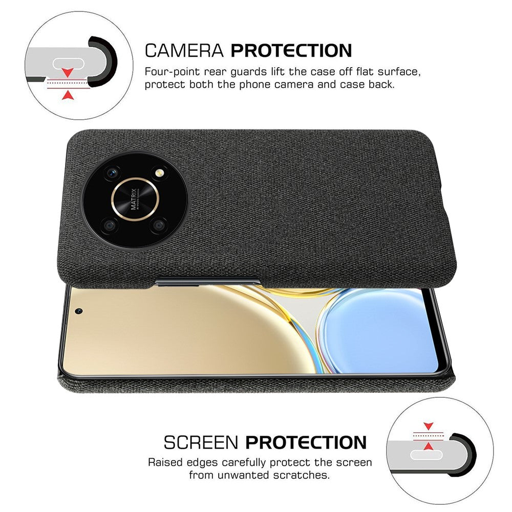 For Honor X30 / X9 5G / Magic4 Lite 5G Solid Color Cloth Coated Phone Case Incomplete Covering Hard PC Protective Cover