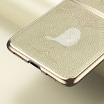 Huawei P50 Pocket / Pocket S Galvaniserad Ramdesign Texturerat PU-läderbelagt Hårt PC mobilskal