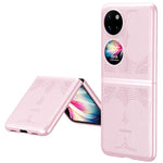 For Huawei P50 Pocket / Pocket S Electroplating Frame Design Textured PU Leather Coated Hard PC Phone Case Cover