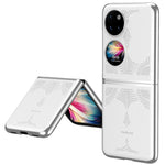 Huawei P50 Pocket / Pocket S Galvaniserad Ramdesign Texturerat PU-läderbelagt Hårt PC mobilskal