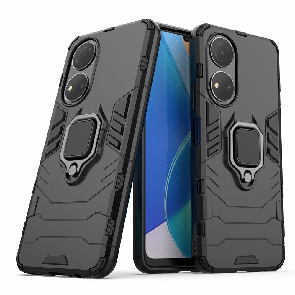 For Honor Play 30 Plus 5G / X7 4G Ring Kickstand Hard PC + Soft TPU Impact-resistant Phone Case
