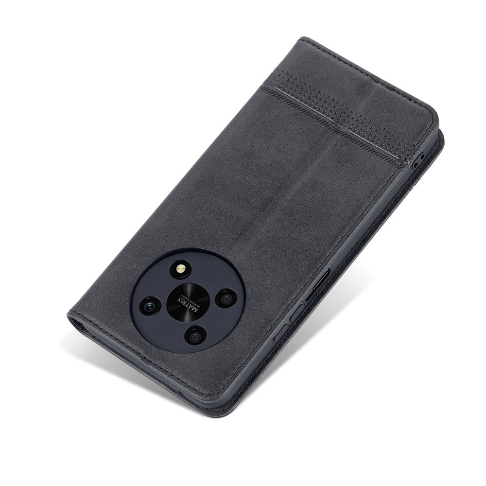 AZNS For Honor X30 / X9 5G / Magic4 Lite 5G Magnetic Auto-absorbed Textured PU Leather Wallet Stand Protective Phone Case Cover