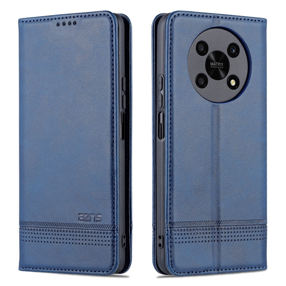 AZNS For Honor X30 / X9 5G / Magic4 Lite 5G Magnetic Auto-absorbed Textured PU Leather Wallet Stand Protective Phone Case Cover