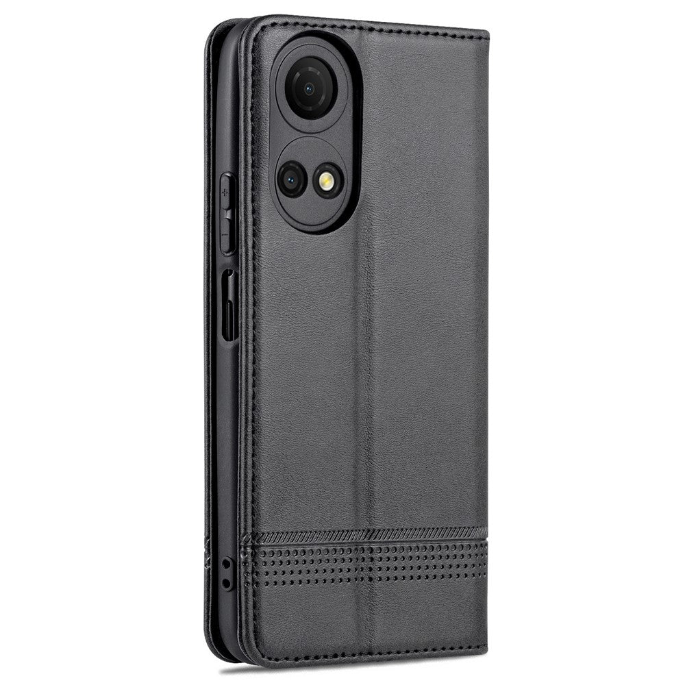 AZNS For Honor Play 30 Plus Textured Leather Phone Case Magnetic Auto-absorbed Cover with Wallet Stand