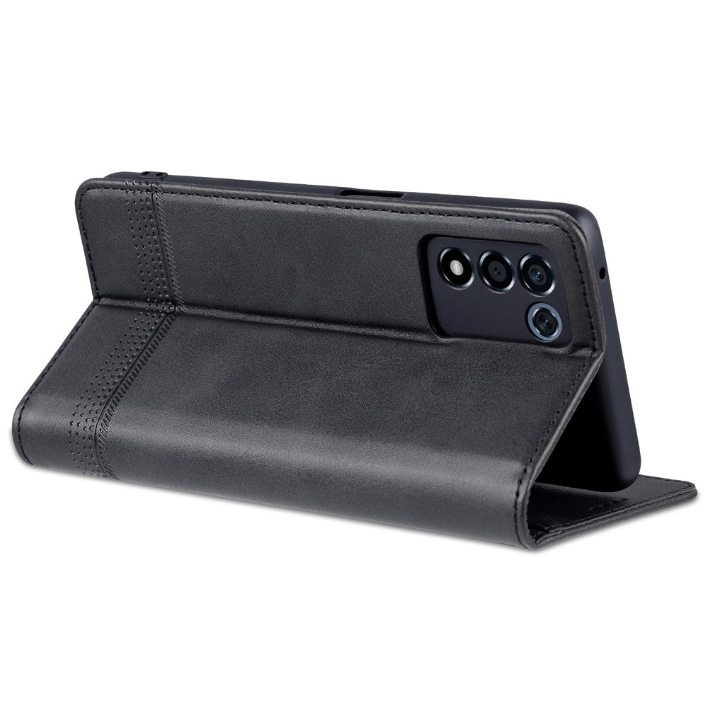 AZNS For Honor Play 30 Plus Textured Leather Phone Case Magnetic Auto-absorbed Cover with Wallet Stand