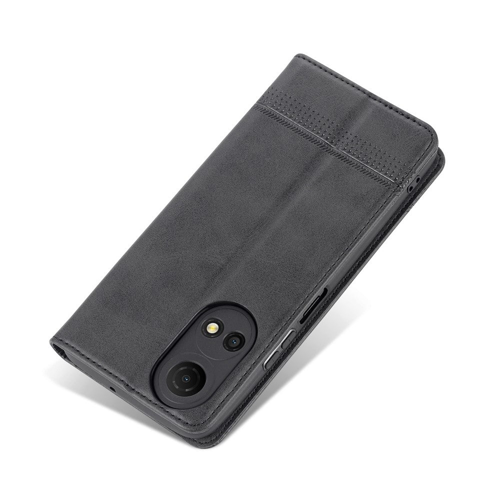 AZNS For Honor Play 30 Plus Textured Leather Phone Case Magnetic Auto-absorbed Cover with Wallet Stand