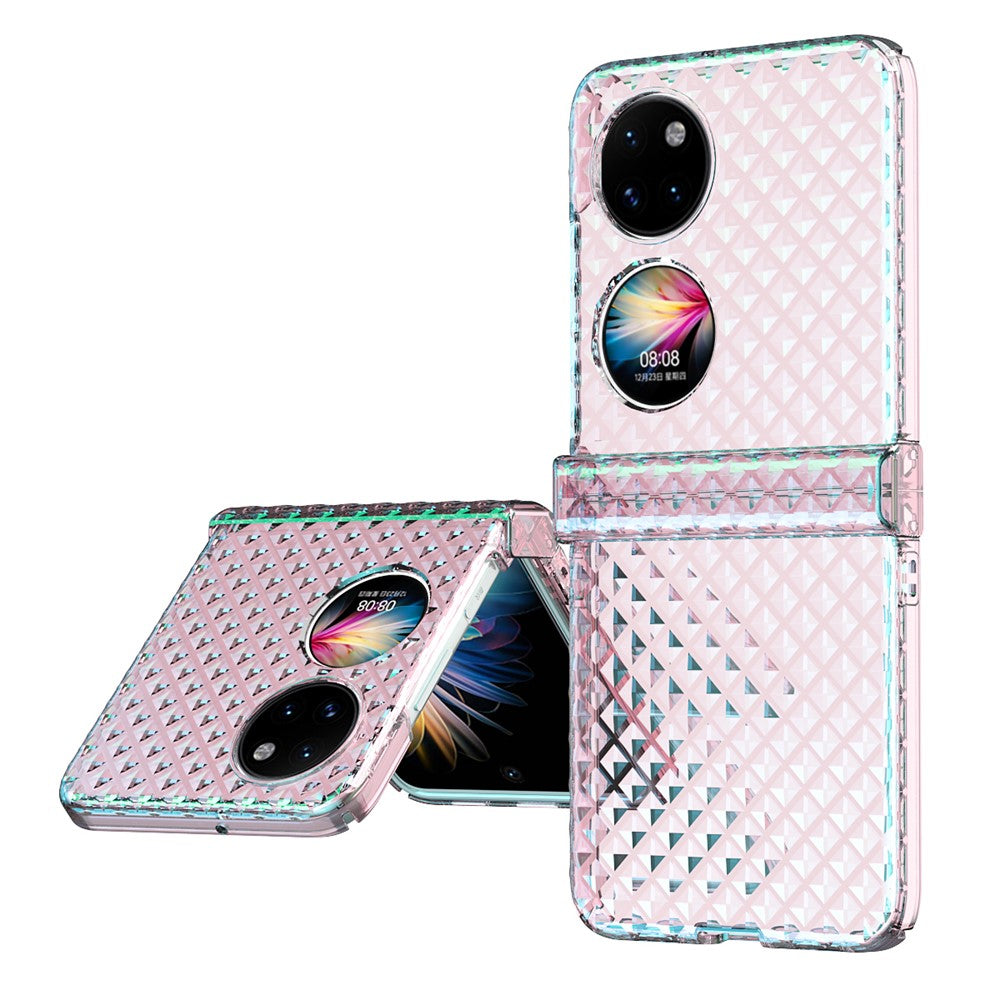 Huawei P50 Pocket / Pocket S Lasereffekt Transparent Hårt PC Vikbart mobilskal med Gångjärnsdesign